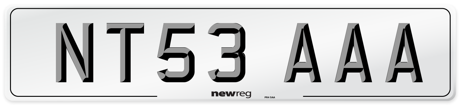 NT53 AAA Number Plate from New Reg